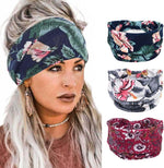 Boho Bandeau Headbands Wide Knot Hair Band Stretch Turban Head Wraps Fashion Hair Accessories for Women 3 Pcs (Elegant) - Image 11