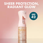 Kopari Rose Gold Sunglaze Sheer Body Mist Sunscreen SPF 42 back label with active ingredient details