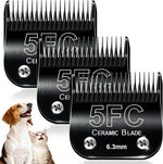 Audoc 5FC dog grooming clipper blades replacement front view three pack