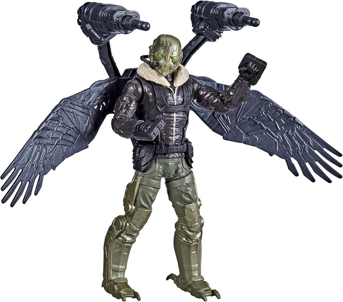 Spider-Man Vulture action figure front view showing wings and blasters