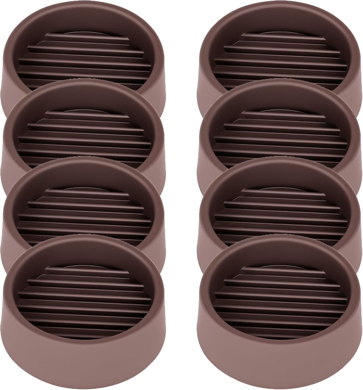 3X3 Round Rubber Caster Cups, Non Slip Furniture Pads - 4 Pack | Anti-Slip Gripper, Anti Skid Furniture Feet, Anti Slide Floor Protector for Bed Couch Table Chair Stoppers, Brown - Image 14