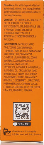 Advanced Clinicals Turmeric Oil Serum For Face | Facial Skin Care Serum With Jojoba + Coconut Oil To Improve Appearance Of Dark Spots & Uneven Skin Tone | Antioxidant Dry Skin Moisturizer, 1.8 Fl Oz - Image 9