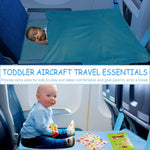 UNTREE blue airplane travel bed folded in carrying pocket