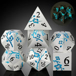 Acient Silver Bloodstained Metal Dice Set DND, DNDND 7PCS Metallic Halloween Die with Metal Case for Dungeons and Dragons Tabletop Games - Image 12