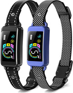 Two Keoge bark collars showing sensitivity control buttons