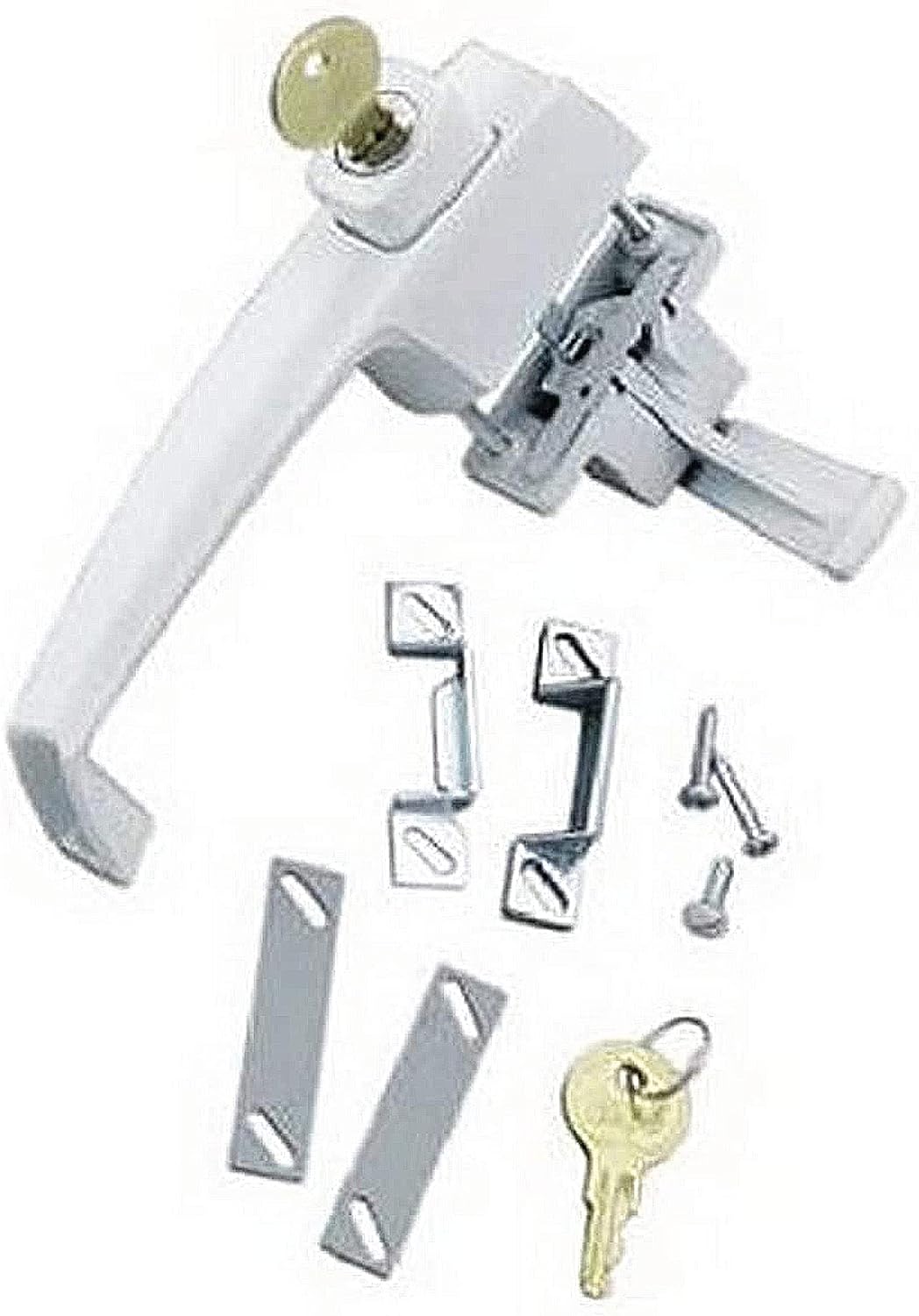 Wright Products keyed tie down push button door latch front view