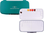 Mijello watercolor palette front view showcasing the teal double decker design