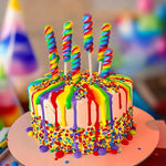 Thirty pack of vibrant rainbow twist candy pops for kids
