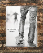 Eosglac rustic wooden picture frame front view natural birch bark