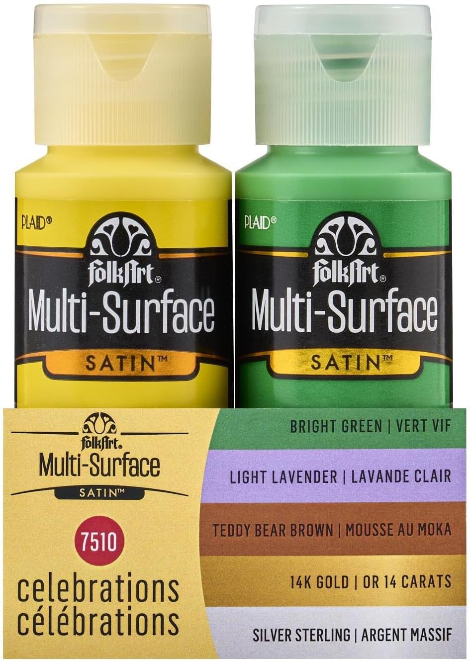 FolkArt Celebrations 10 bottle paint set packaging