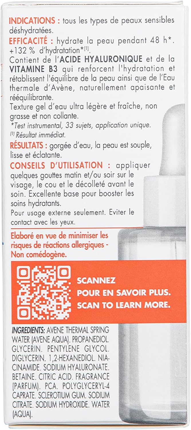 Avene Hydrance Boost serum bottle with skincare applicator