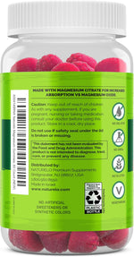 Naturelo Magnesium Citrate Gummies supplement facts nutritional label