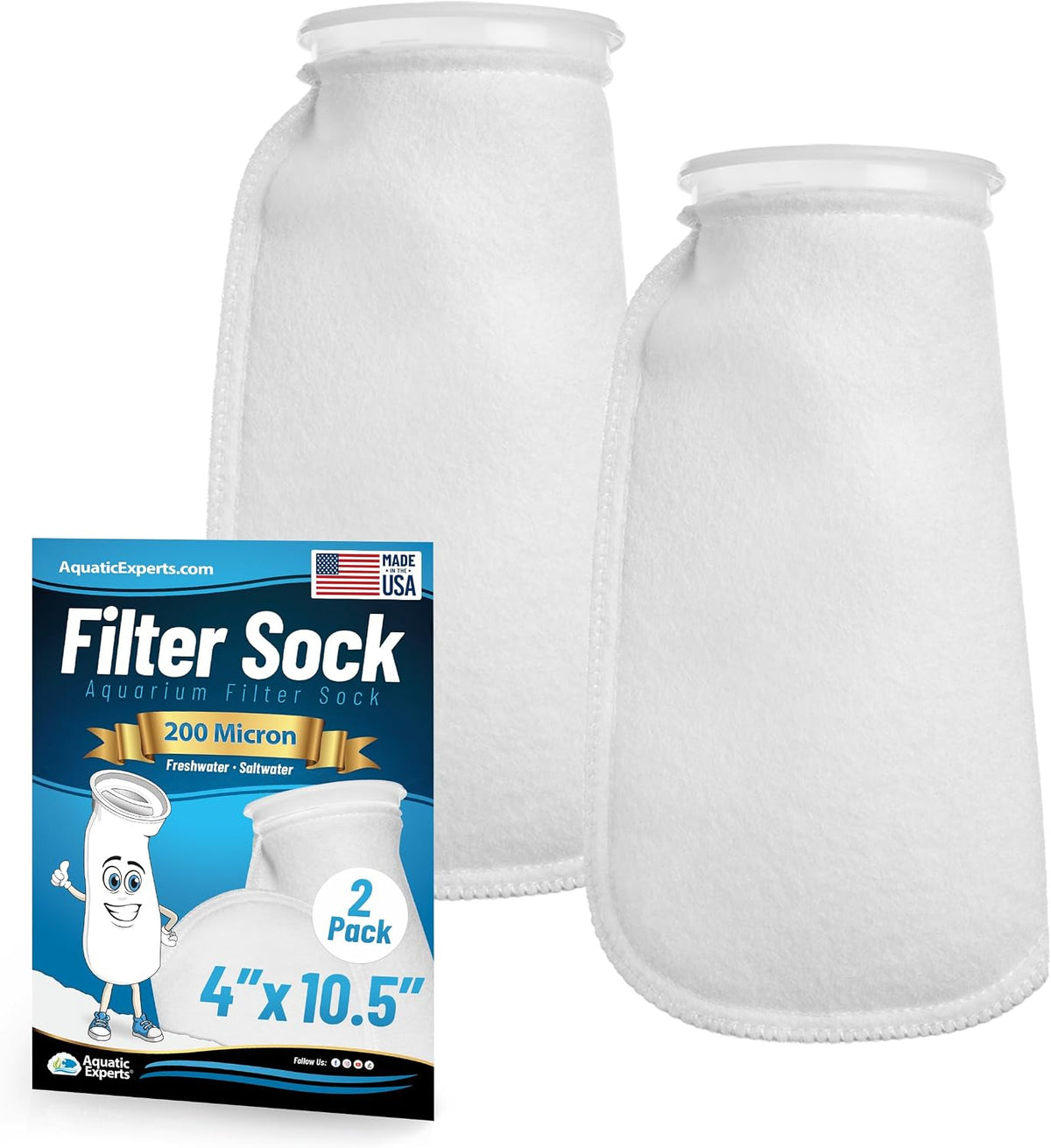 Aquatic Experts reusable aquarium filter sock laid flat