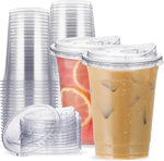Aatriet 16 ounce clear plastic cups front view