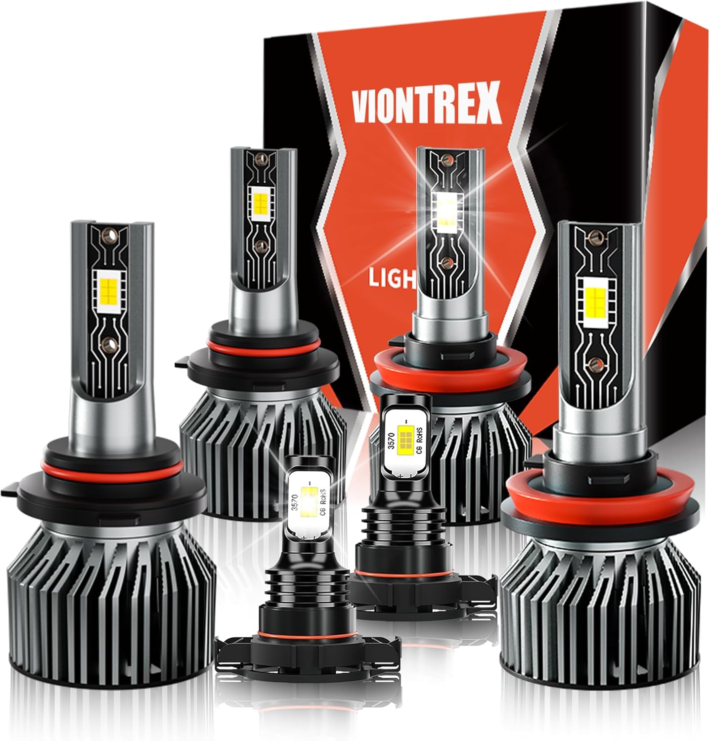 Viontrex LED headlight combo pack front view premium automotive styling