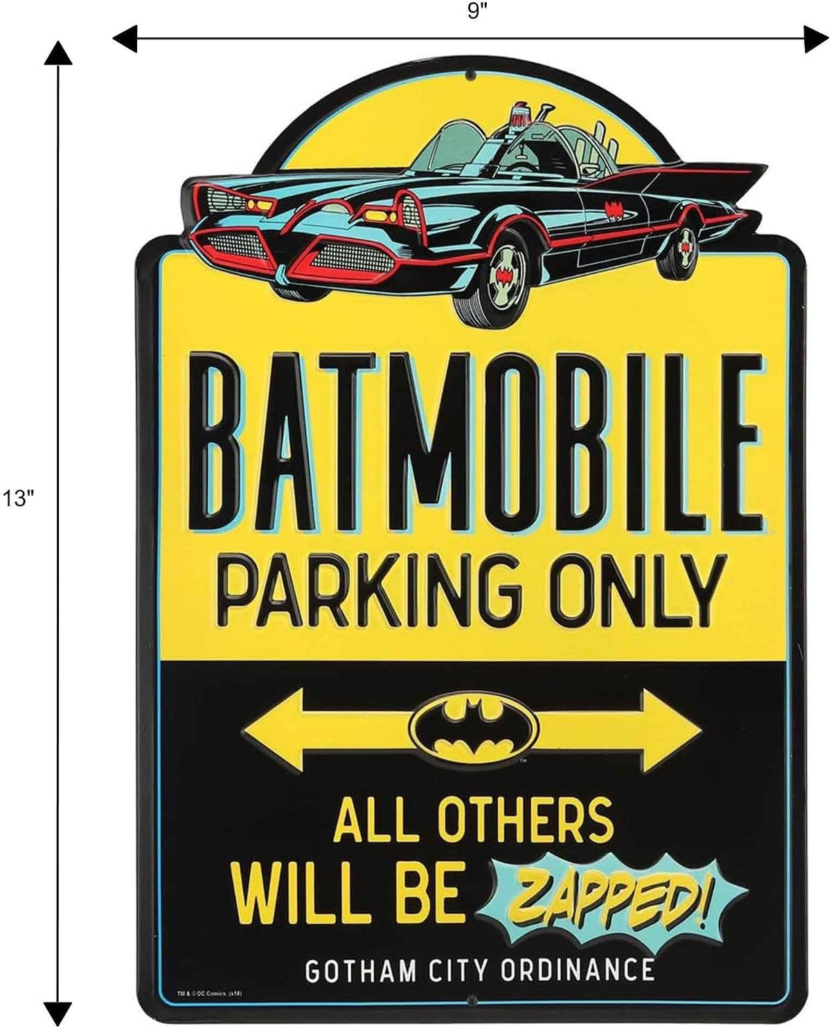 Open Road Brands Batman retro sign compared for size display