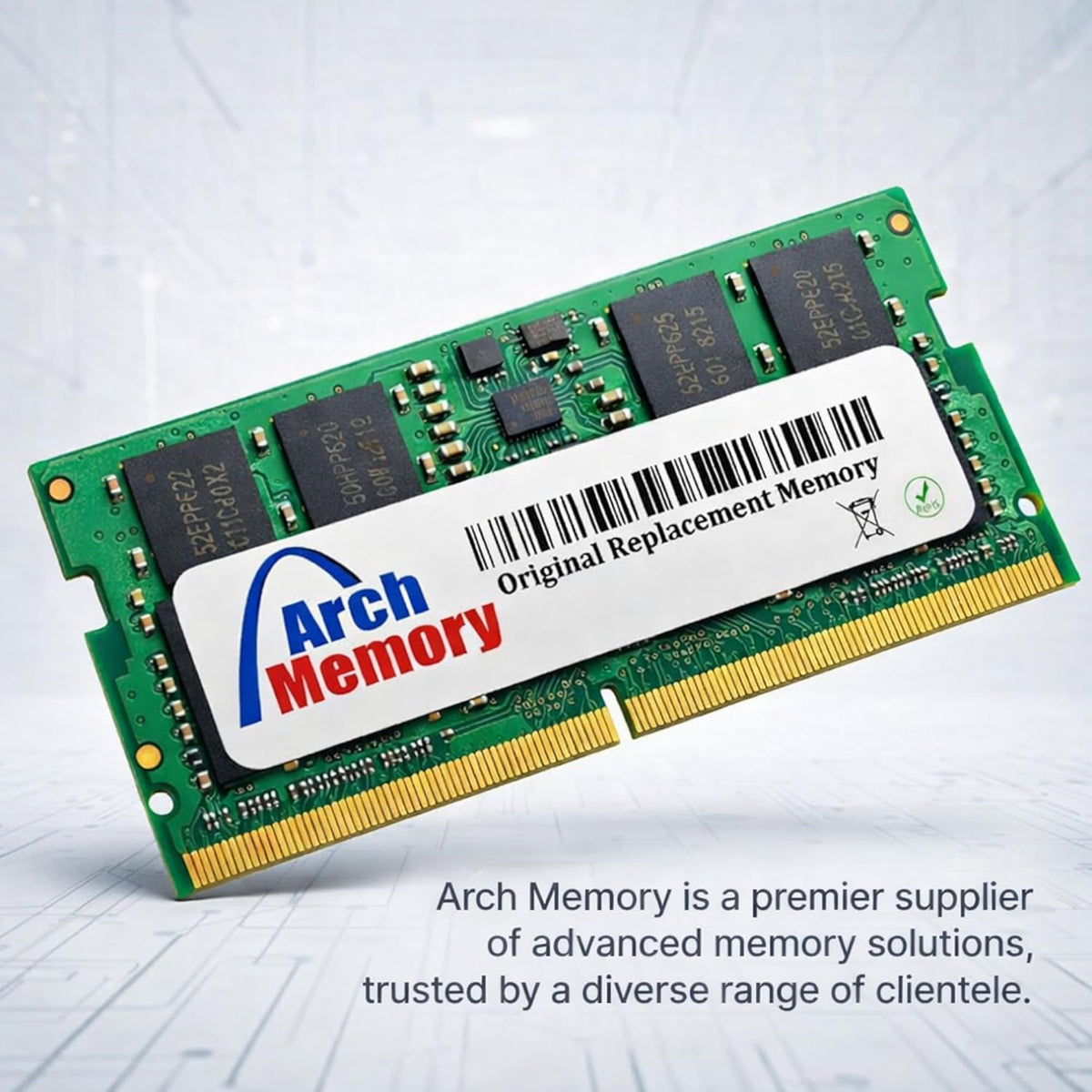 Arch Memory 1600MHz RAM chip close up perspective