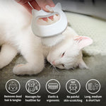 Leo's Paw soft deshedding brush showing the grey elastic grooming teeth.