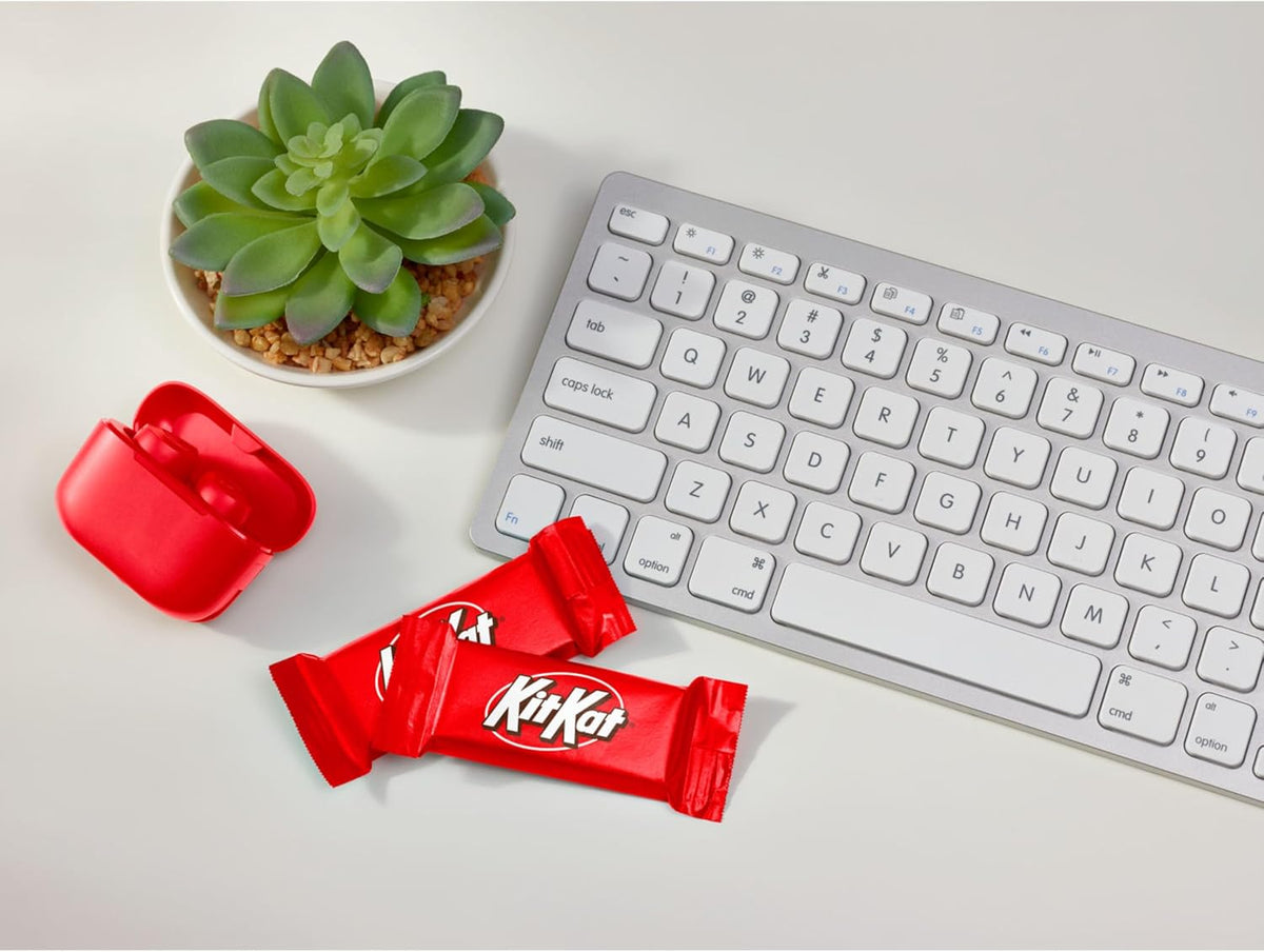 Snack size Kit Kat chocolate bars arranged neatly for lunchbox meal preparation.