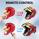 Chudeilo Iron-Man MK50 helmet showing motorized open faceplate