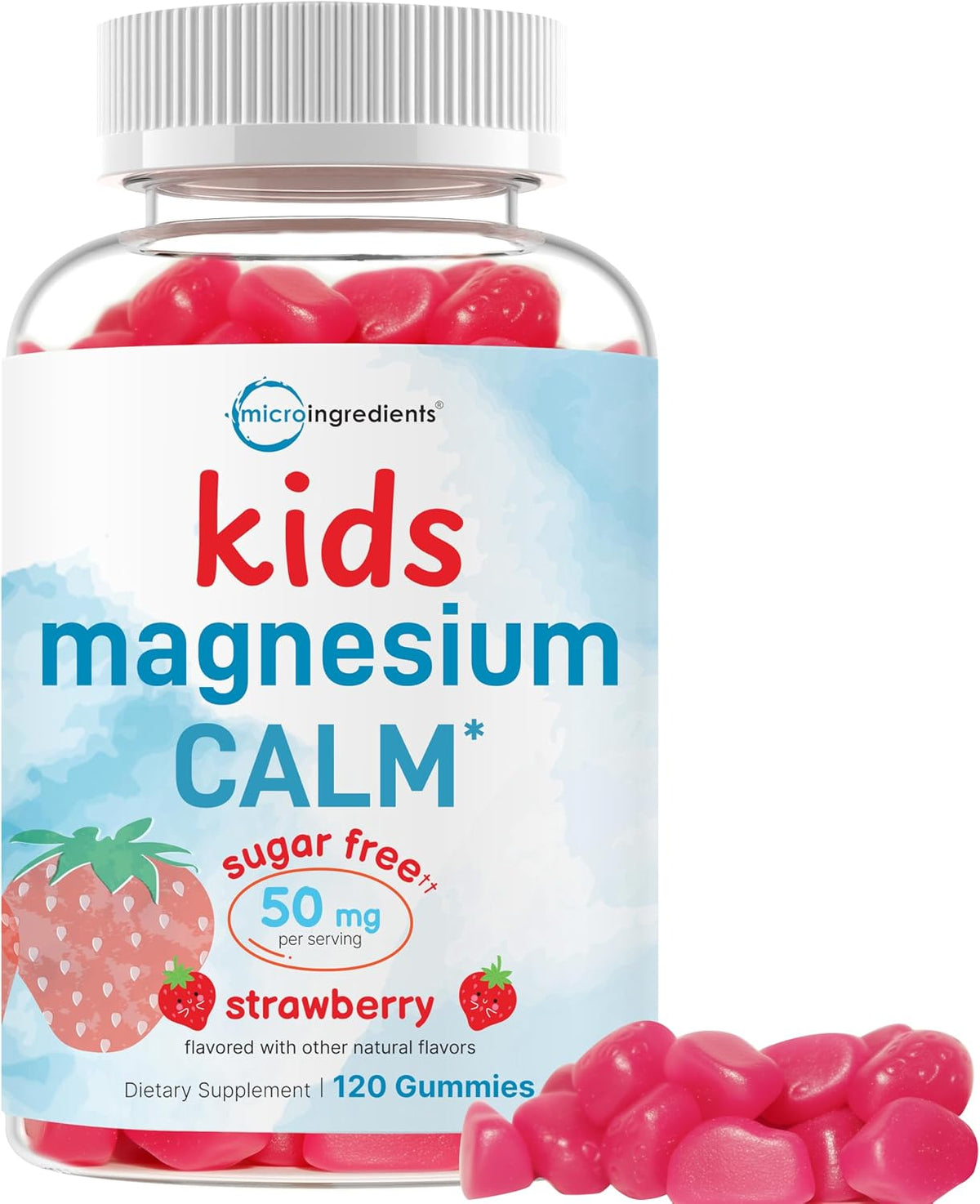 Micro Ingredients kids magnesium gummies front view bottle