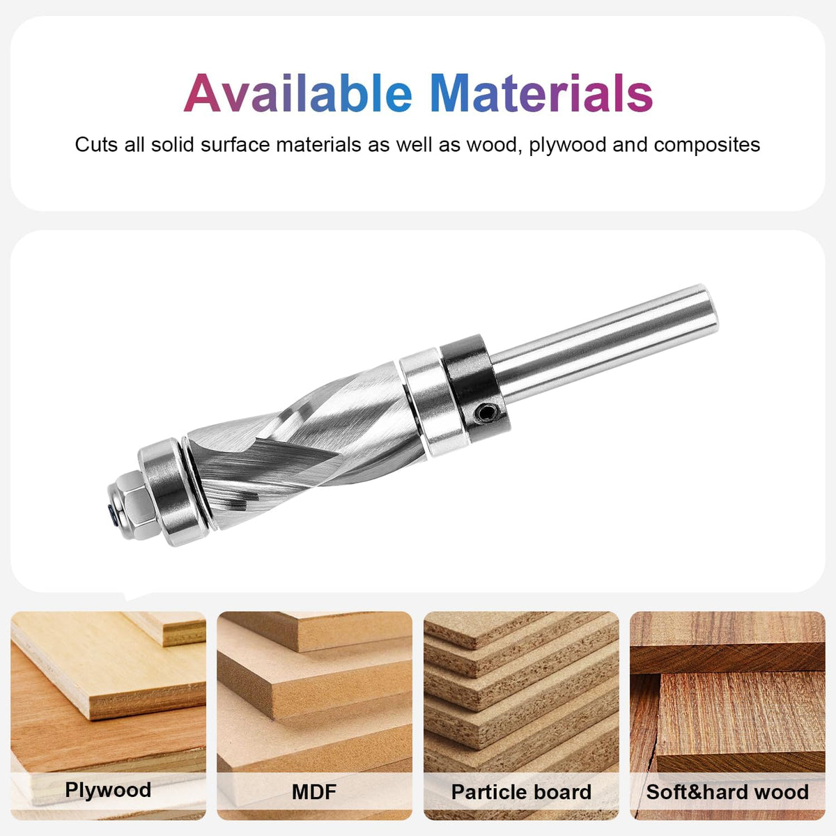 SpeTool 1/2 inch cutting diameter router bit angled view