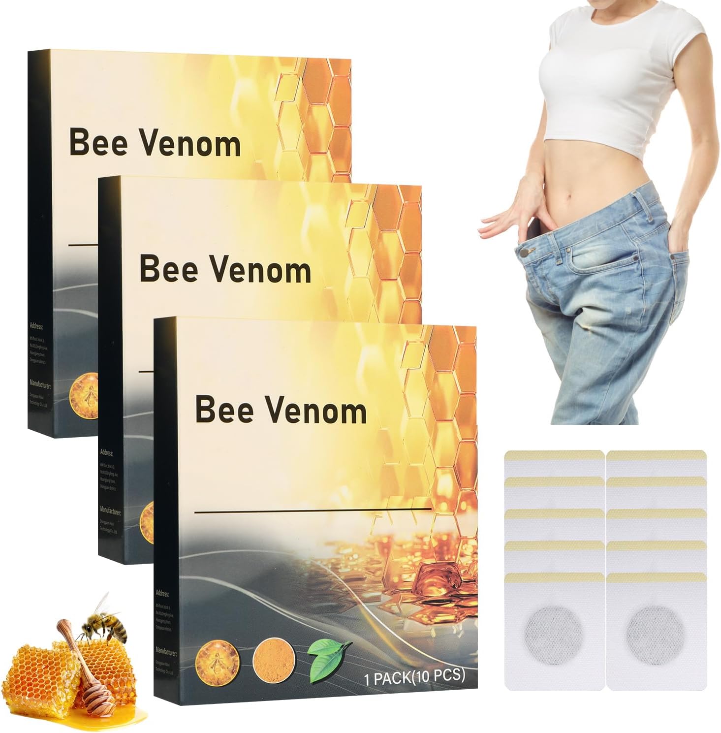 Rednow New Bee Venom Patches,Professional Bee Venom Patch,Bee Venom Patches for Women & Men - Comfortable and Easy to Use (3 Bags/30pcs) - Image 1