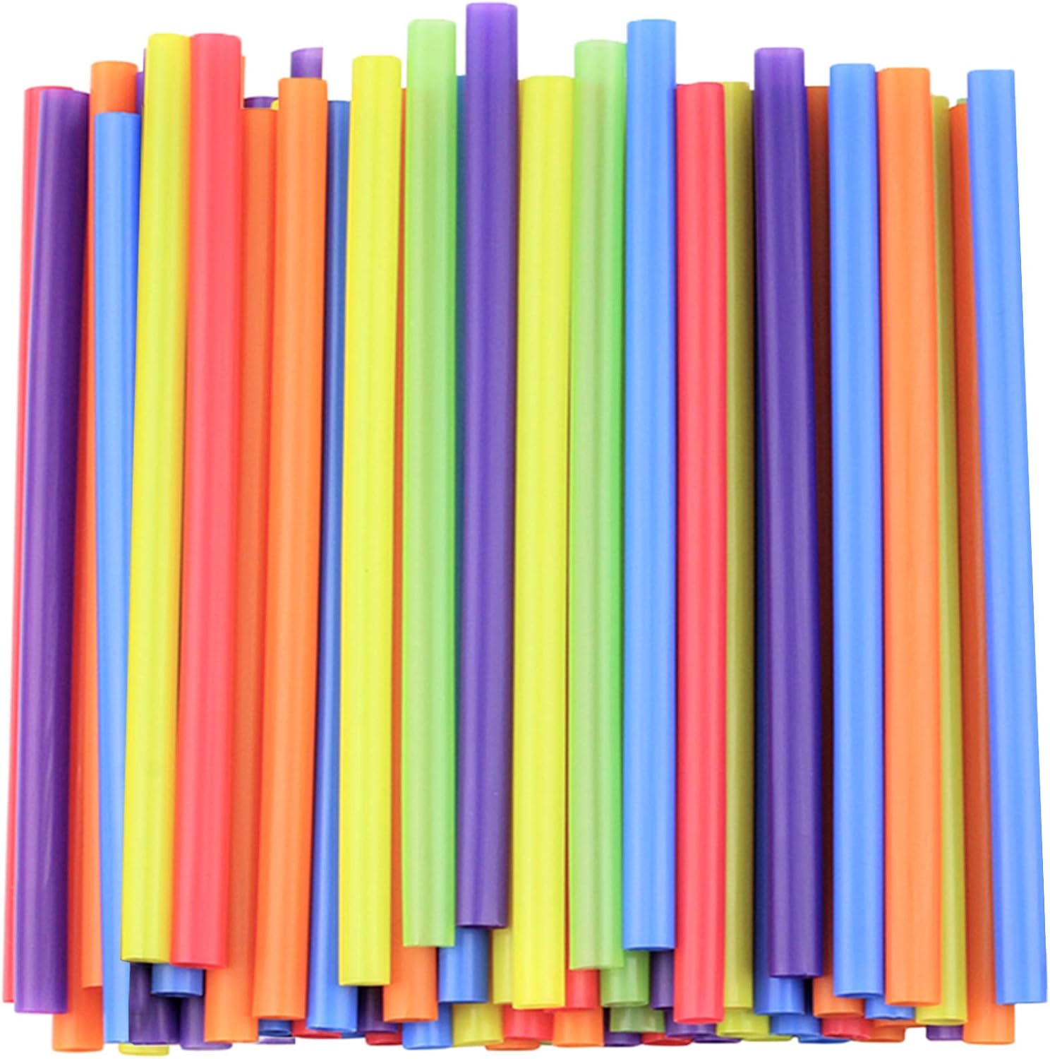 Gusto Comfy Package jumbo smoothie straws 100 count front view assorted colors.