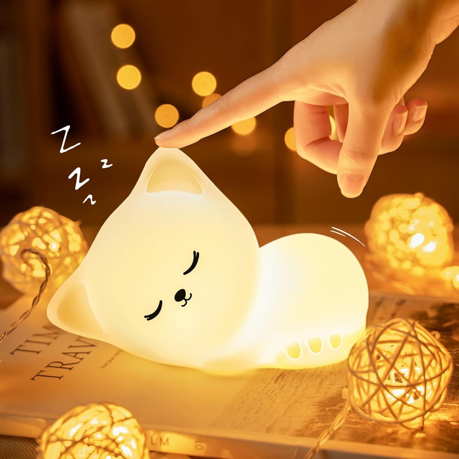 Mubarek kitty night light front view for kids nursery
