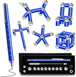 Kodatek magnetic fidget pen front view blue color.