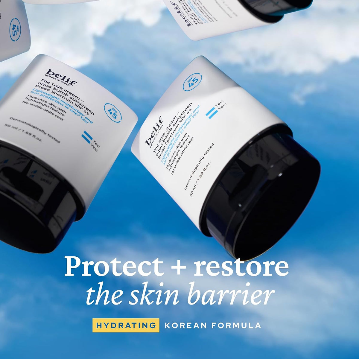 Belif Aqua Bomb sunscreen 50ml bottle packaging