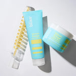 Bliss imported skincare gift set packaging showing the full list of body benefits.