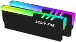 EZDIY-FAB ARGB DDR memory RAM cooler front view with black aluminum heatsink