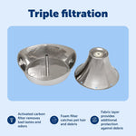 PetSafe Seaside Stainless Steel Cat & Dog Fountain, 60 Oz Water Capacity - 2 Water Filters & 1 Pump Included, Soothing Flow for Pets, Scratch-and Rust-Resistant Material - Quiet Motor - Image 5