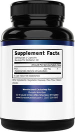 Dorado Nutrition NAD supplement bottle label details