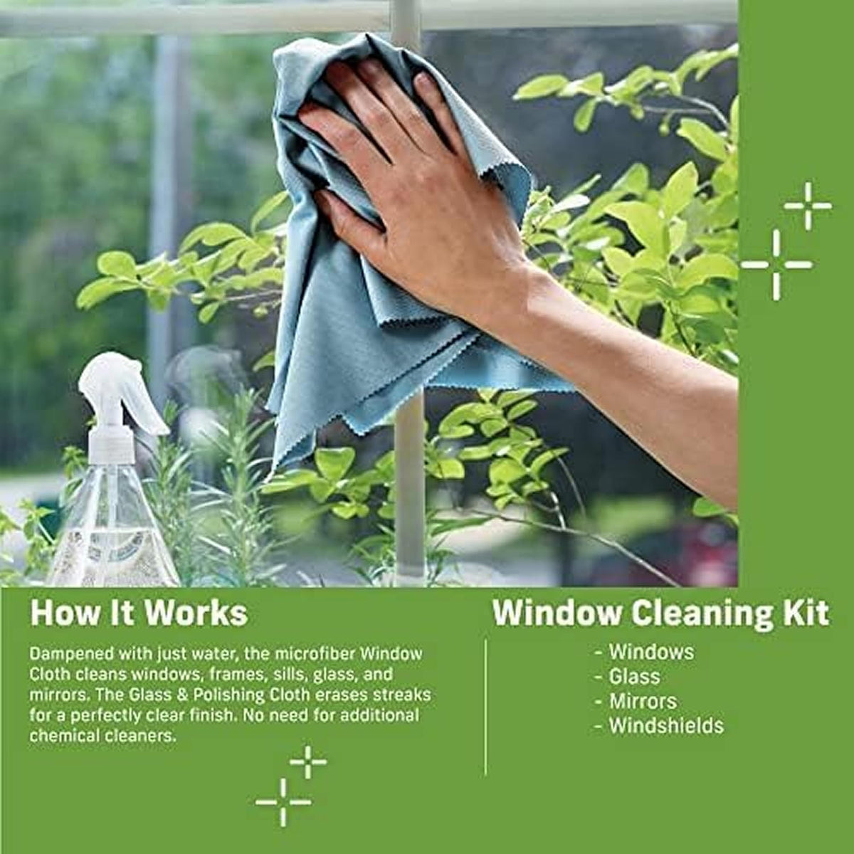 E-Cloth smooth glass and polishing cloth detail view