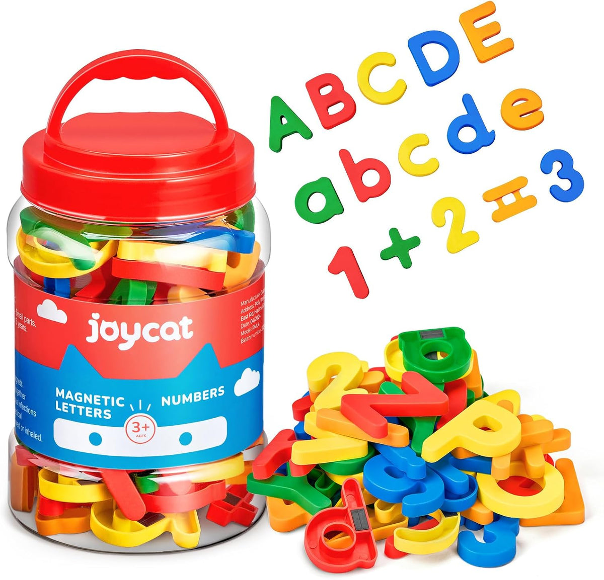 JoyCat magnetic letters and numbers set front view in container