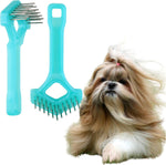 Mini-Rake V-Shape Double Row 1" Rotating Teeth Detangles and Grooms Dogs (6" Long) - Image 9