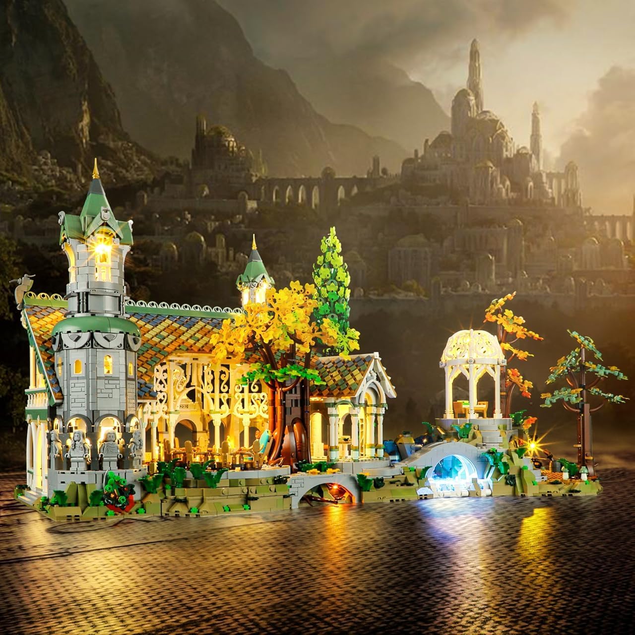 Yeabricks LED Light Kit for Lego 10316 Rivendell front view