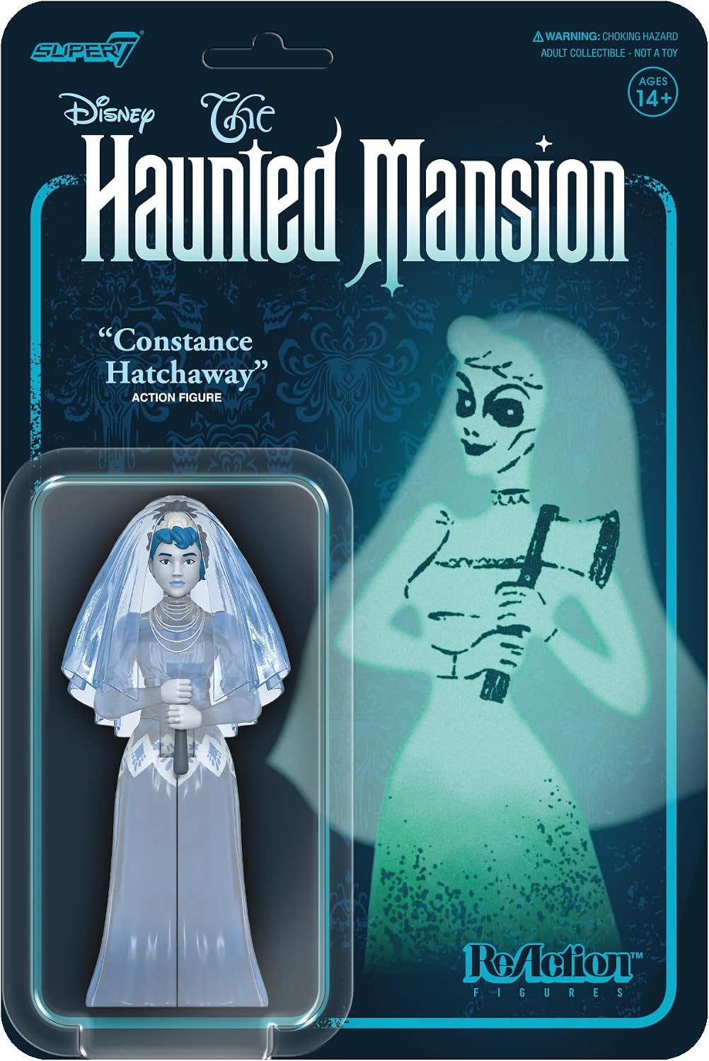 Super7 Haunted Mansion Caretaker accessories including lantern and shovel