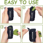 Premium imported dog poop bag dispenser with reflective paw print pattern