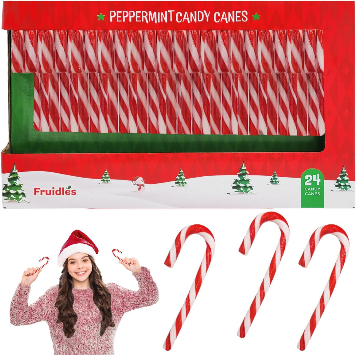 Fruidles 12-Pack Christmas 5 Inch Candy Canes Suckers, Peppermint Flavor, Individually Wrapped (12-Pack) - Image 9