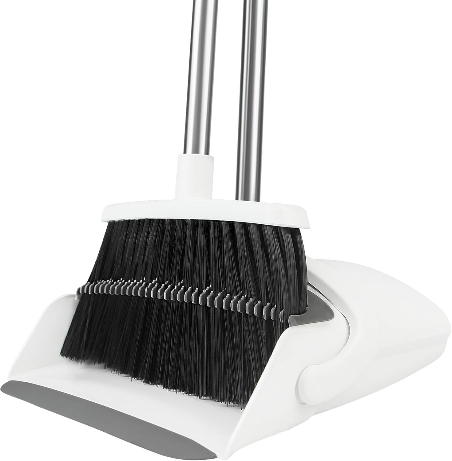 BSKLIN broom and dustpan set front view showing white and grey design.