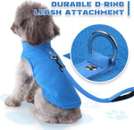 Warm solid pattern pet jacket apparel on a small dog breed