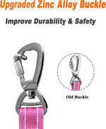 Aubell reflective bungee dog leash double handle control closeup