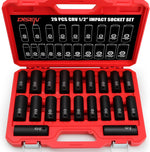 DISEN 19 Pcs 1/2" SAE Impact Socket Set | Deep Sockets 3/8"- 1-1/2", 6-Point Cr-V & Alloy Steel, 1/2 Inches Drive, Rugged Construction, Enhanced Storage Case - Image 11