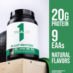 Rule 1 Plant Protein mixed vanilla shake in a glass