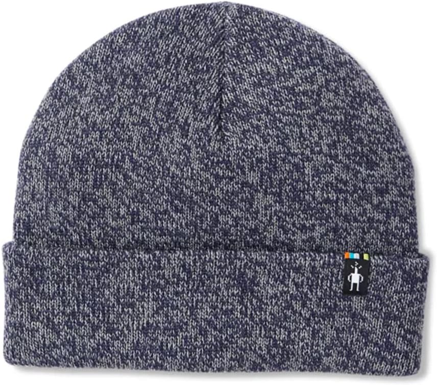 Smartwool cozy cabin hat marled black knit texture closeup
