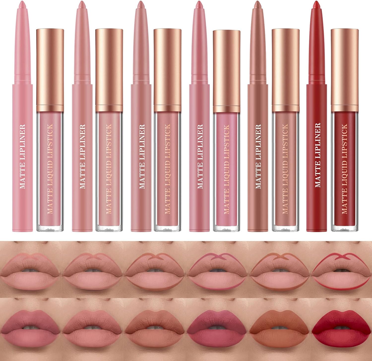 BestLand 12 Piece Matte Liquid Lipstick Set front view showcasing authentic USA imported makeup kit.