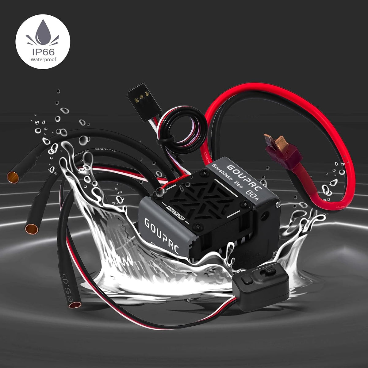 GOUP RC 60A ESC installed layout for off-road trucks